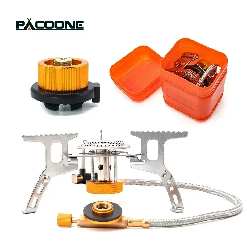 PACOONE Tourist Burner Camping Gas Stove Picnic Camp Stove Outdoor Windproof  Portable Folding Ultralight Cooker For Hiking New