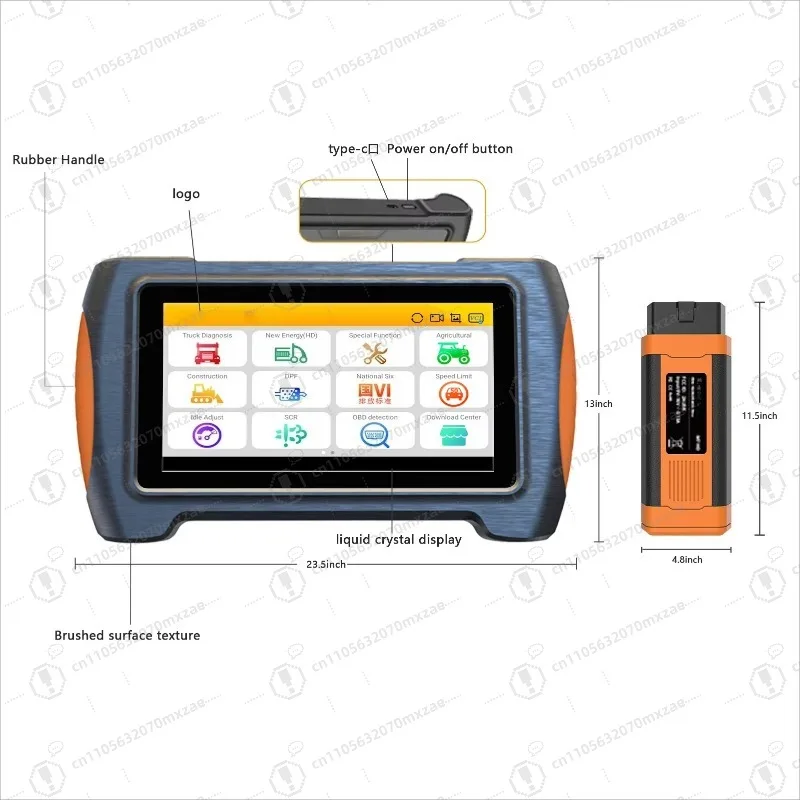 DAS M7 Heavy Duty Truck Diagnostic Scan Tool, HD Full System OBD2 Scanner for 12-24V Diesel Vehicles