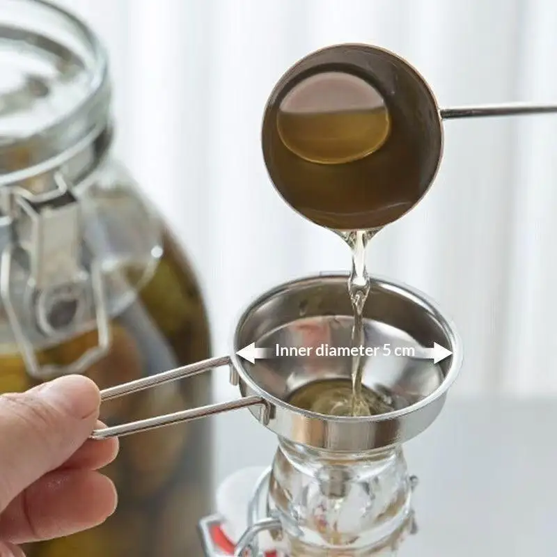 Stainless Steel Funnel with Handle Small Metal Funnel for Filling Bottles Liquor Precise Spout for Mess Free Pouring in Bar