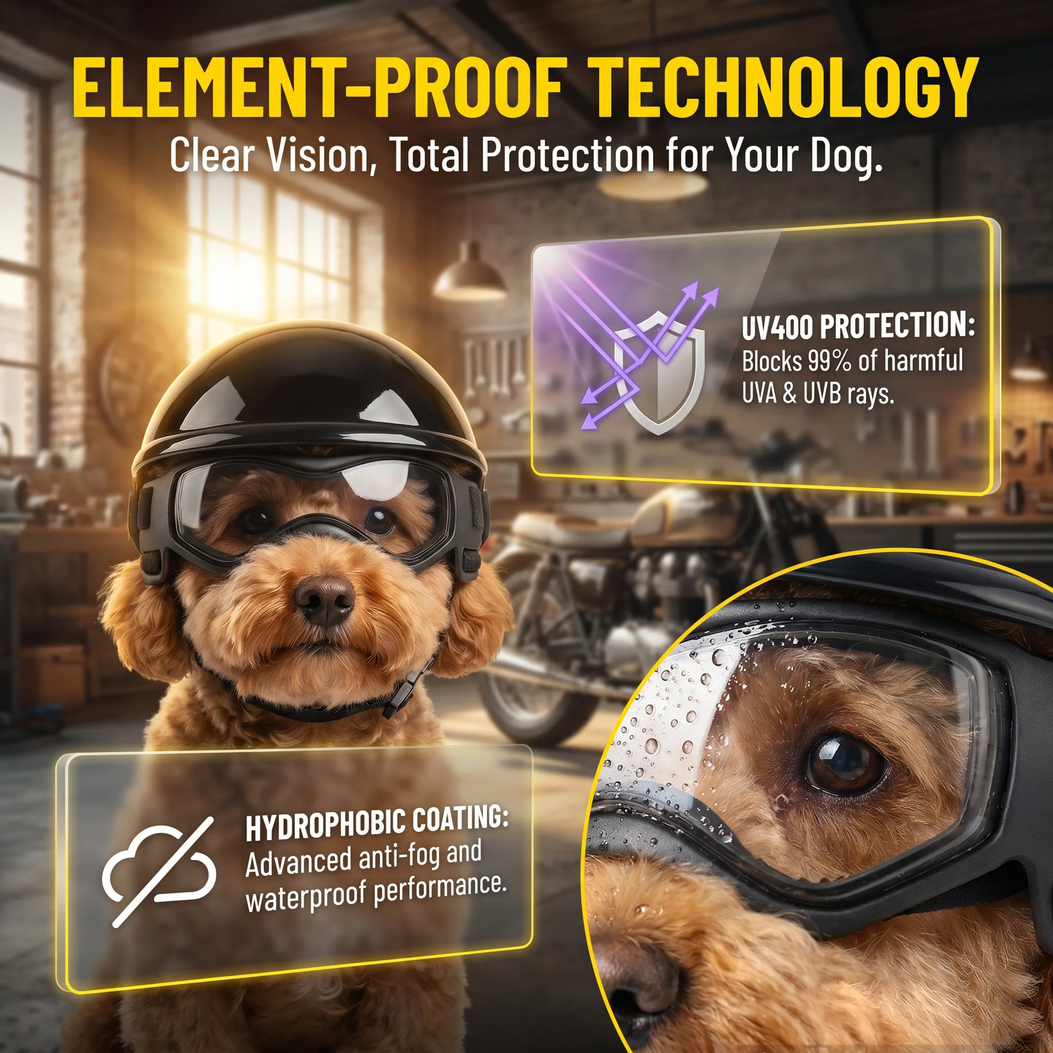 Dog Motorcycle Helmet Goggles - Motorcycle Gear For Dogs review and price