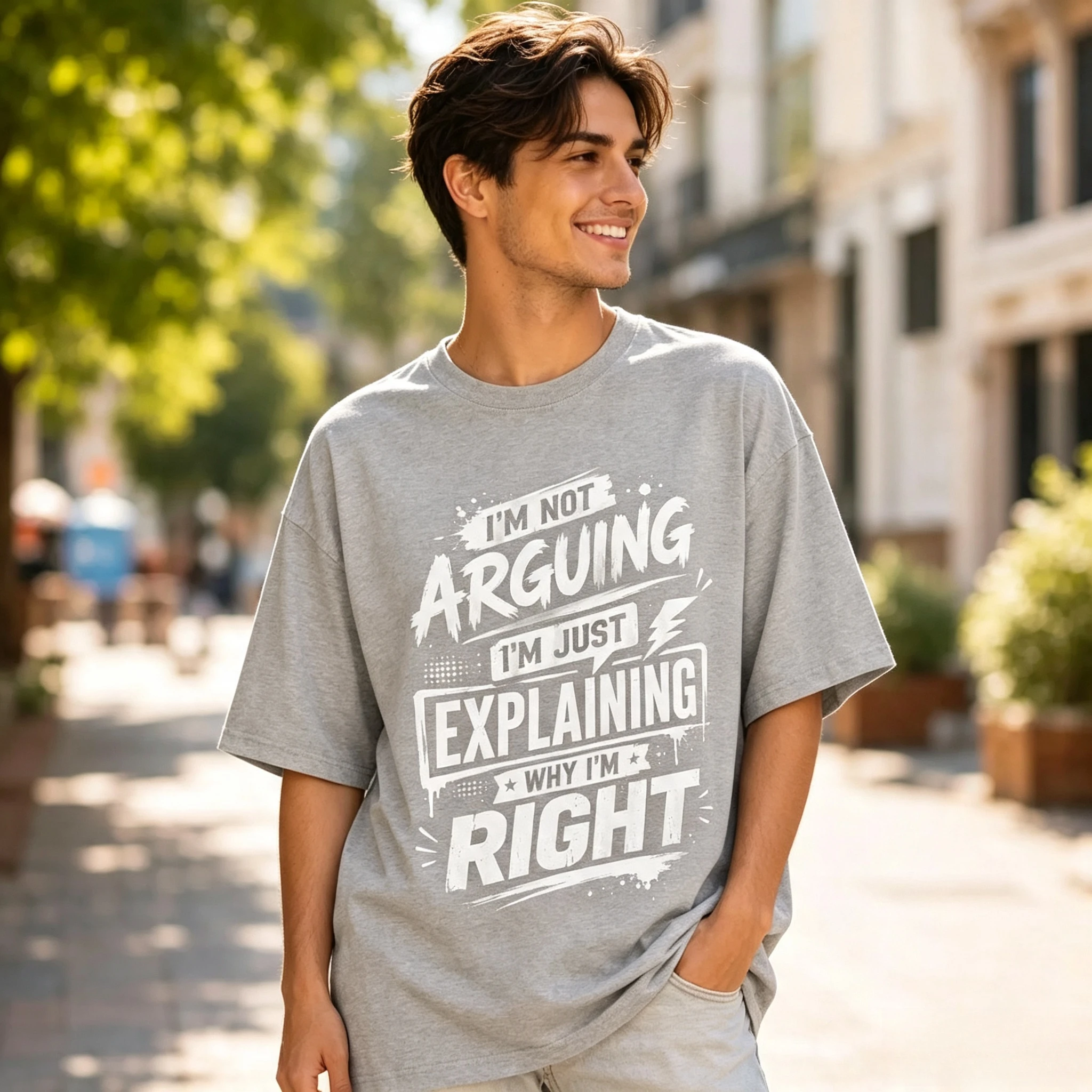 Daily Casual Satirical Slogan T-shirt: I'm Not Arguing, I'm Merely Explaining Why I'm Correct. Suitable for Both Men and Women.