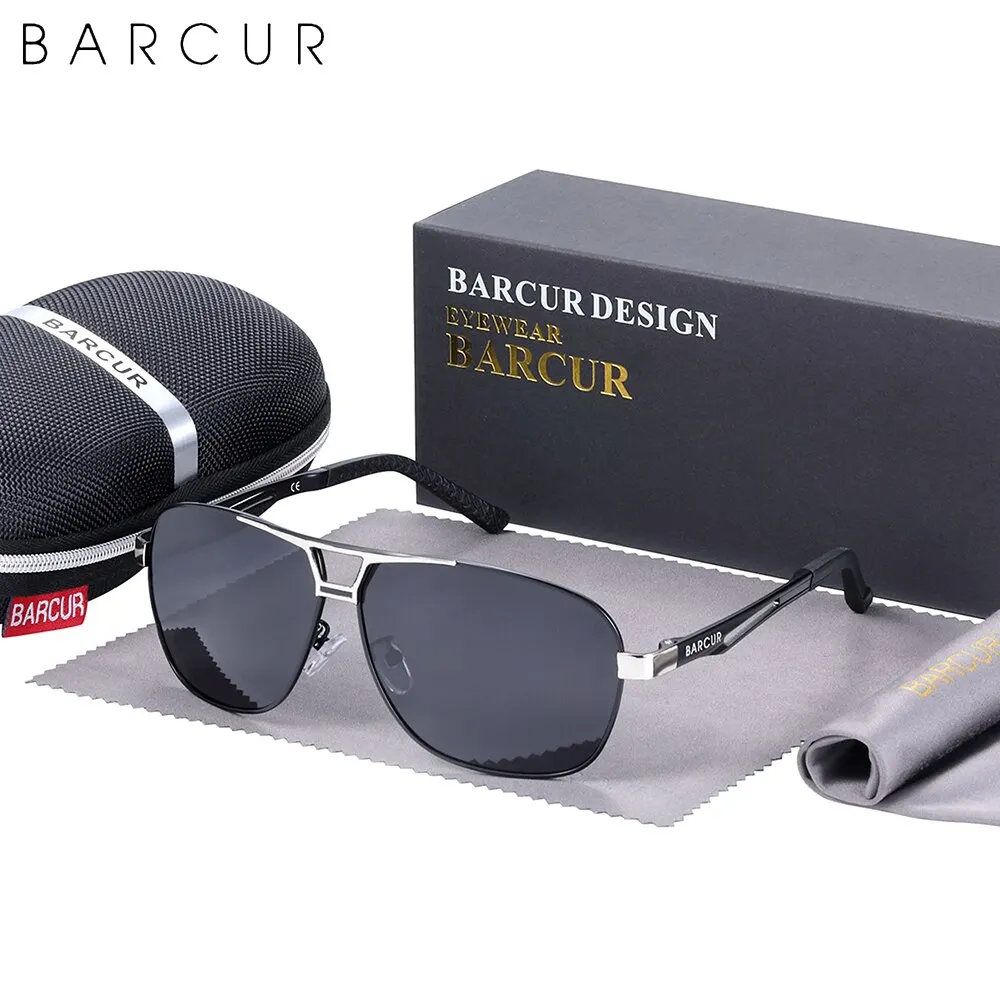BARCUR High-End-Temperament-Herren-Sonnenbrille mit UV-Schutz ist unverzichtbar für die tägliche Reise, um Blendung zu reduzieren. Markenverpackung – Detail 4