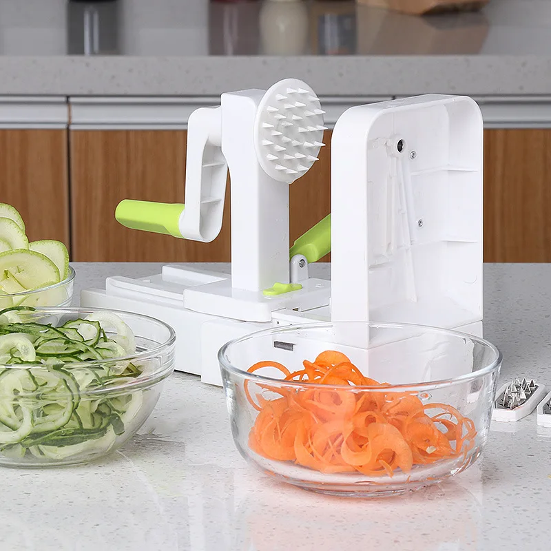 Folding Spiralizer Vegetable Slicer With 5 Rotating Blades Cutter Pasta Spaghetti Zucchini Noodles Maker Kitchen Vegetable Tool