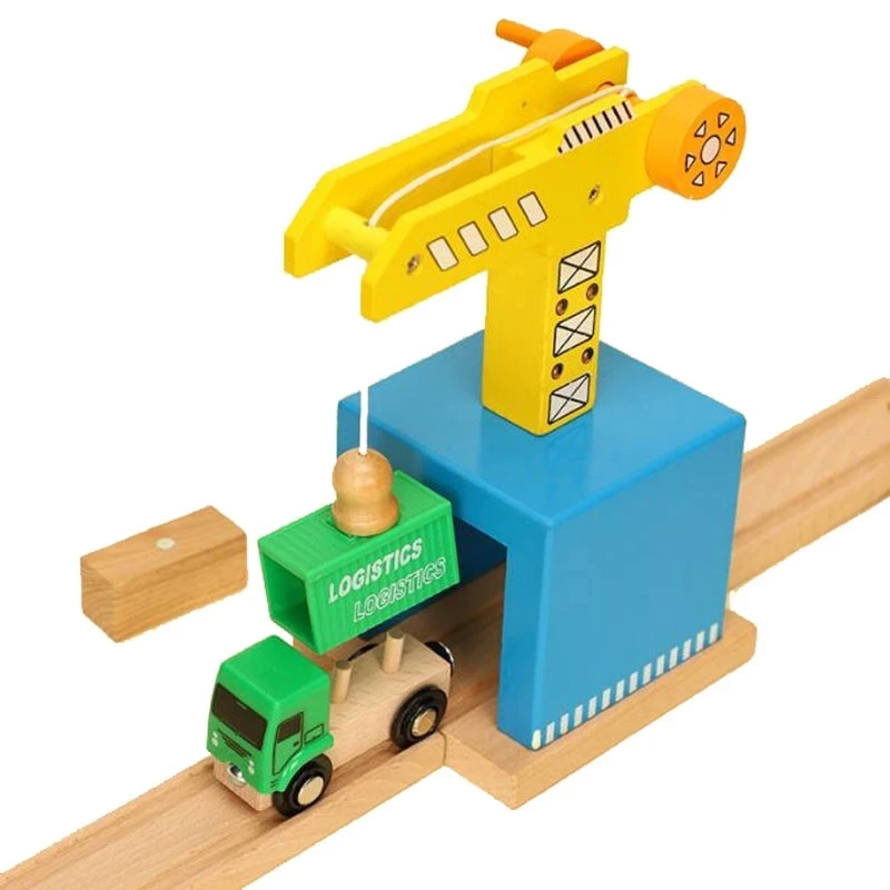 Wooden Magnetic Trolley Wood Track Accessories Car Train Track Scene Airplane Truck Wooden Tracks Educational Toys Children Gift