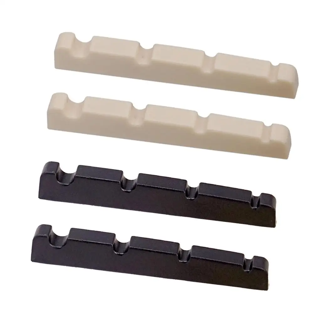 Electric Guitar Nut Plastic Slotted Guitar Nut 4 String Upper Nut Guitar Material for Bass Musical Instruments