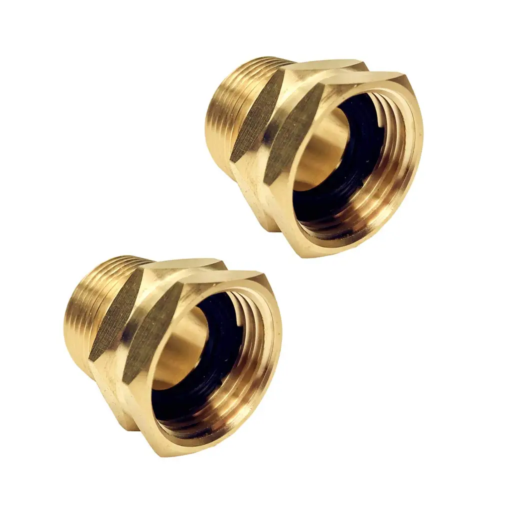 

3/4" GHT Female to NPT Male Brass Adapter, Garden Hose to Pipe Fitting, 2 Pack
