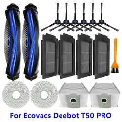 Main Brush Hepa Filters Side Brush Dust Bag Mop Cloths For Ecovacs Deebot T50 PRO Robot Vacuum Cleaner Parts