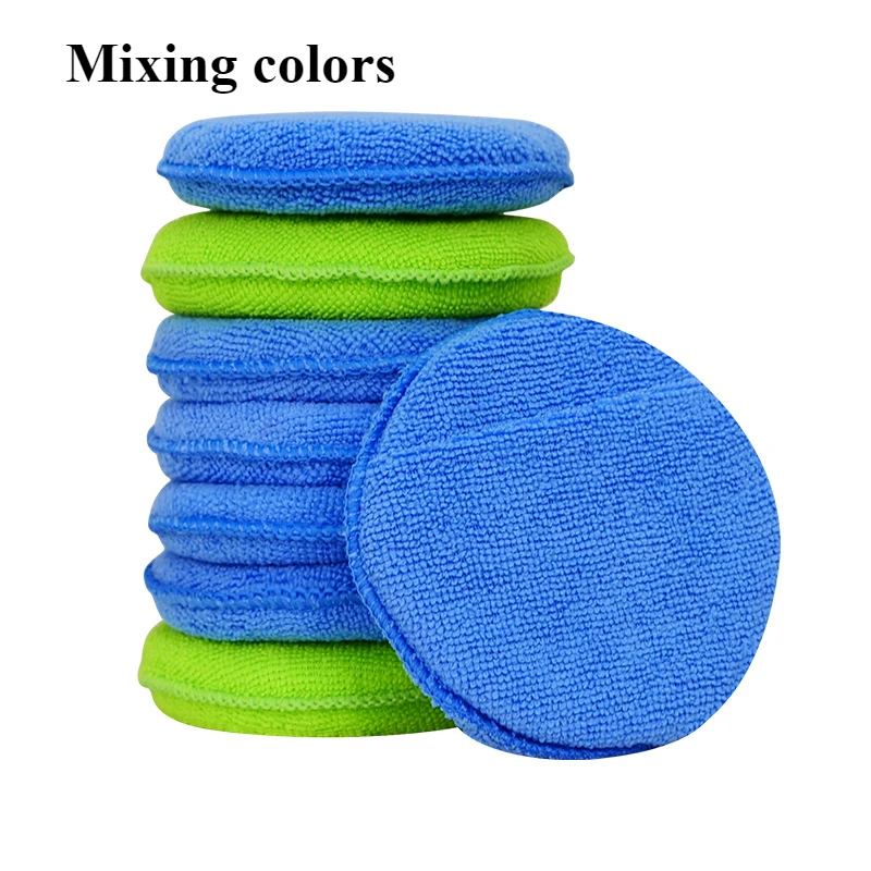 1PC 12*2CM Ultra fine fiber towel construction sponge pocket sponge block car beauty cleaning polishing circular sponge wipe