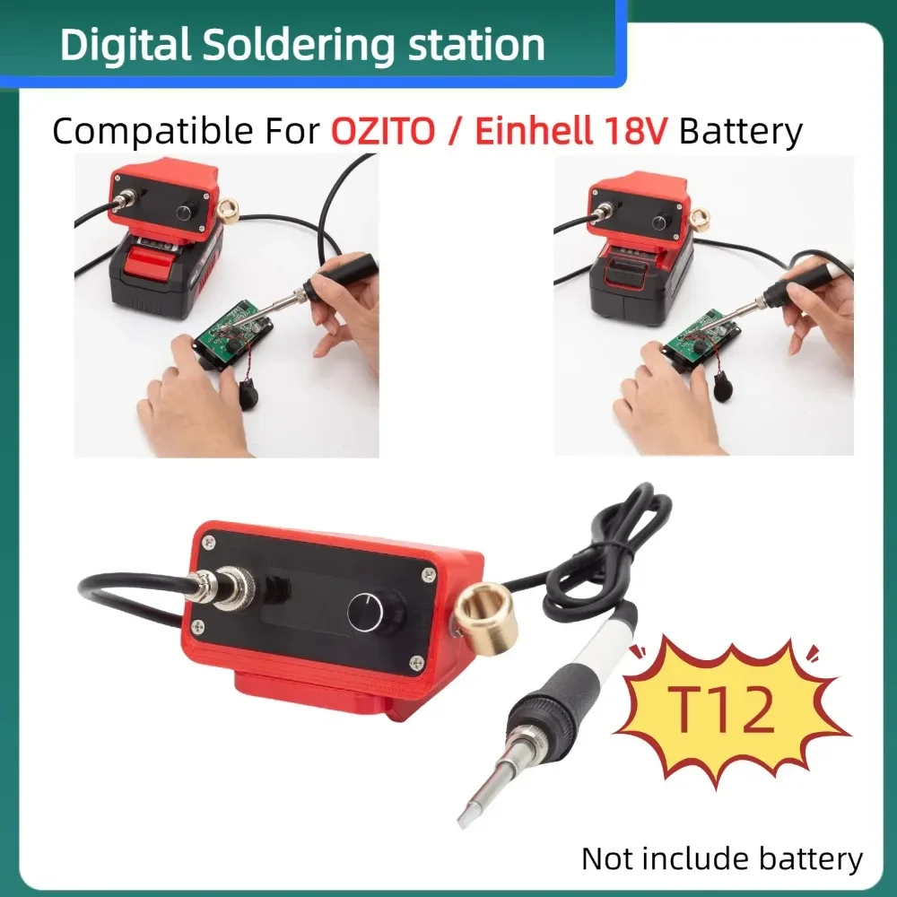 

T12 Cordless Soldering Iron for Einhell Power X Change/OZITO 18V Battery Portable Intelligent Welder Digital Soldering Table