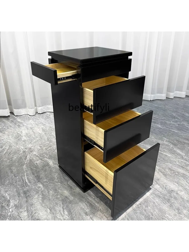 Barber Shop Mirror Hair Salon Barber Special Solid Wood Paint Storage Drawer Special LED Light Strip Hot Dyeing Worker