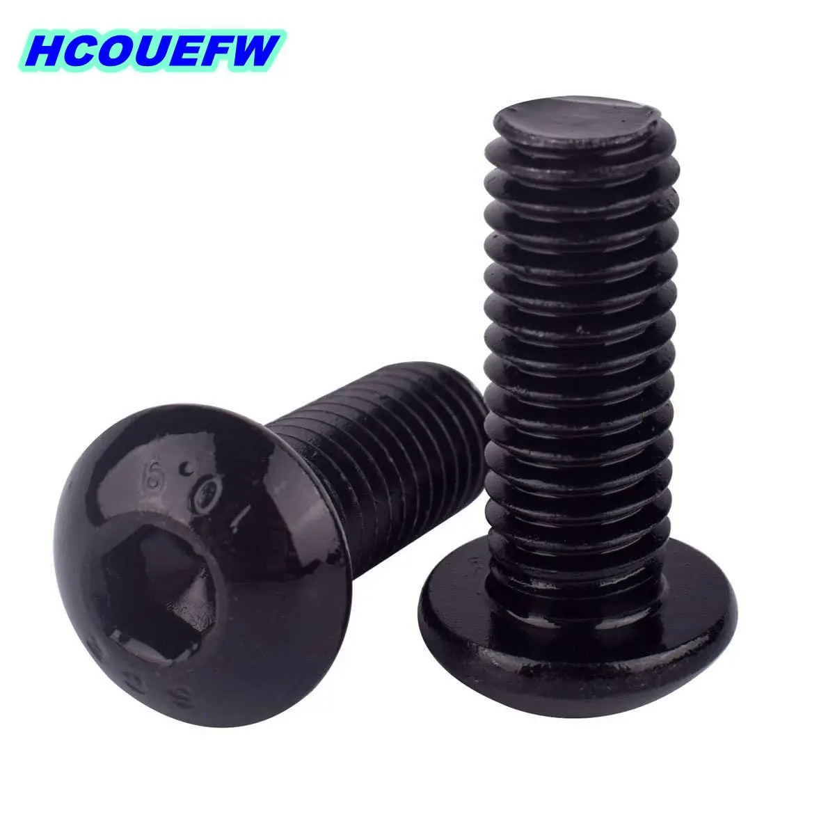 HCOUEFW Coarse Thread UNC #4-40 #6-32 1/4-20 Flat Head Countersunk Button Hex Socket Screw Allen Bolt Black Oxide Carbon Steel