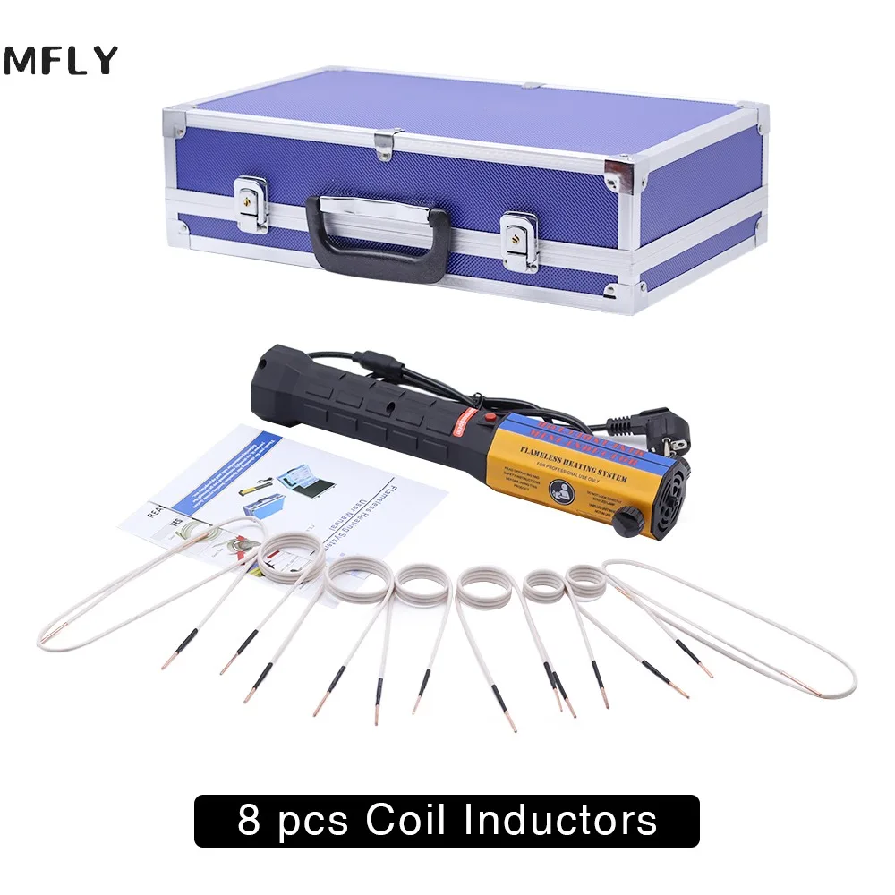 

Handheld 1000W Mini Induction Heater With 8 Pieces Coil Kits Electromagnetic Flameless Heating For Auto Use Bolt Remover
