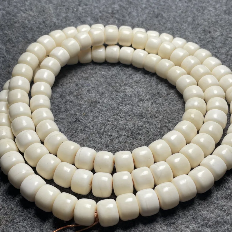 

Natural Tibetan Oily Deer Bone108Beads Barrel Shaped Bead Bracelet Ornament Beads White Ox Bone Camel Bone10*12