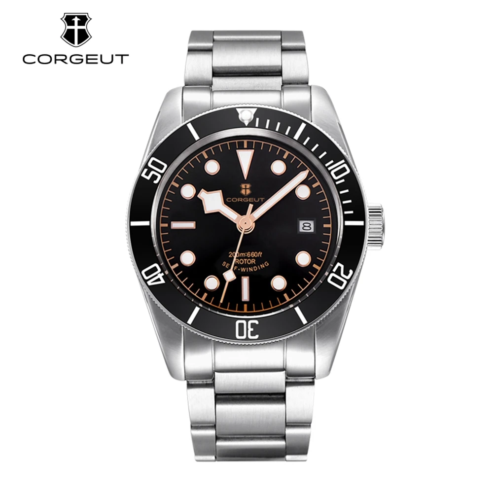 Luxury Corgeut Watch 100M Waterproof Japan NH35 Automatic Mechanical Wristwatch Full Steel Sapphire Men Watch Dress Male Clock