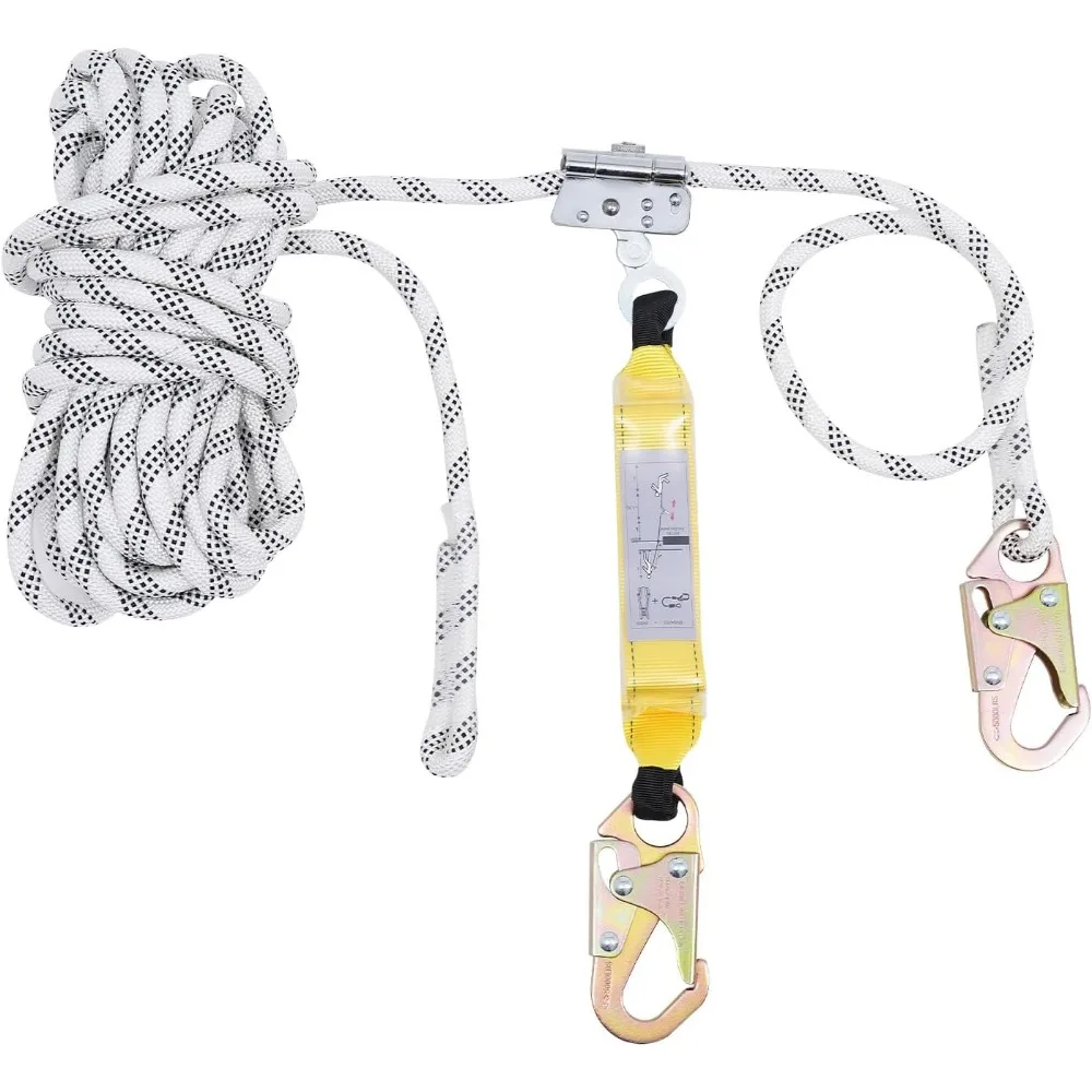 50ft Vertical Lifeline Assembly  Fall Protection Safety Rope Fall Arrest Protection Equipment for Aerial Workers Climbing