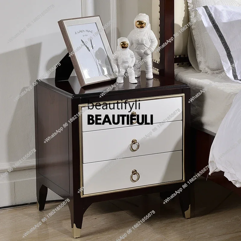 ss8350 American bedside table neoclassical solid wood, bedroom locker simple bedside table modern bedside table