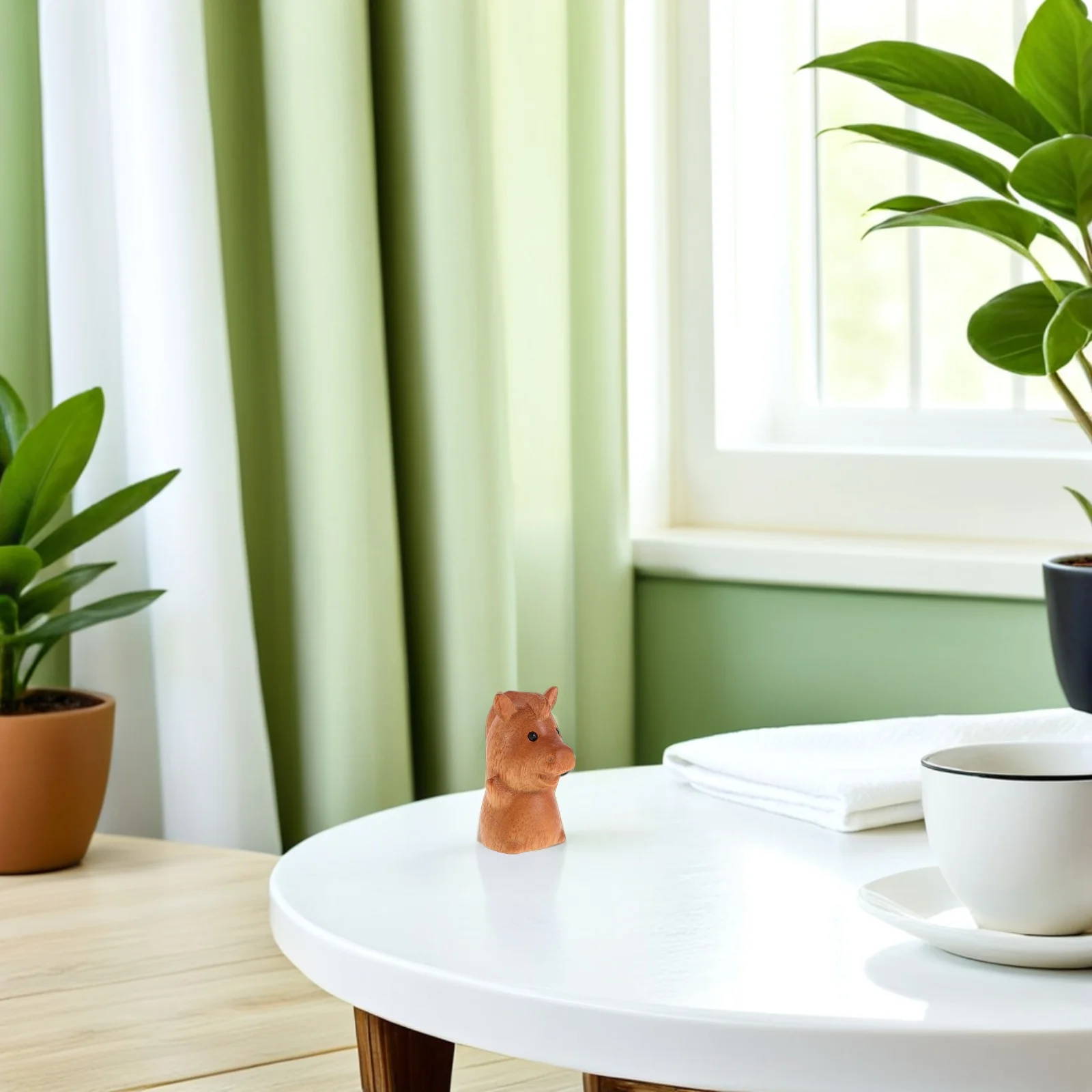 

2Pcs Natural Grain Wood Horse Carving 2026 Chinese New Year Decoration Feng Shui Horse Figure for Home Office Desk Wealth Lucky