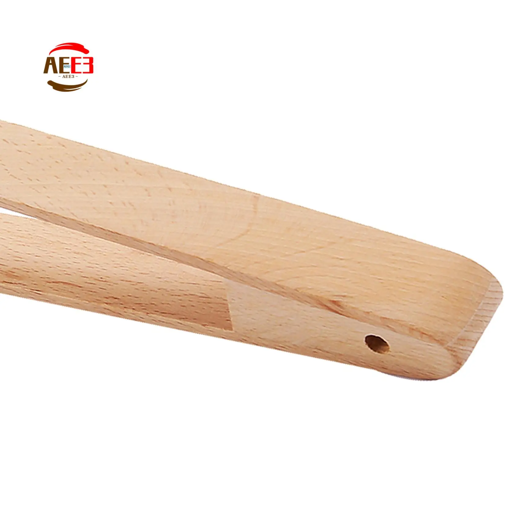 AEE3-4 Packs 12 Inch Wood Toaster Tongs Kitchen Tongs For Serving Food, Flipping Meat, Grabbing Toast And More