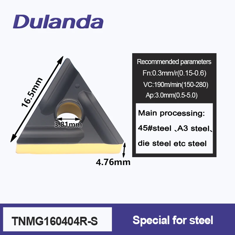 

TNMG160404/8R -S High Quality Carbide External Turning Inserts Metal Lathe Parts for Rough Machining Steel Cutting Tools