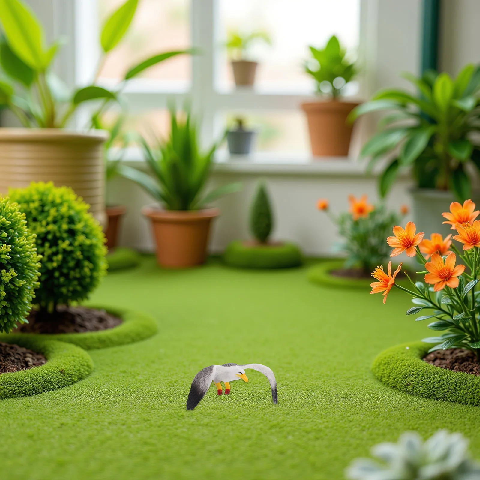 

Mini Seagull Ornament Lifelike Simulation Bird Decor For Desktop Micro Landscape Plastic Figure Home Garden Adornment