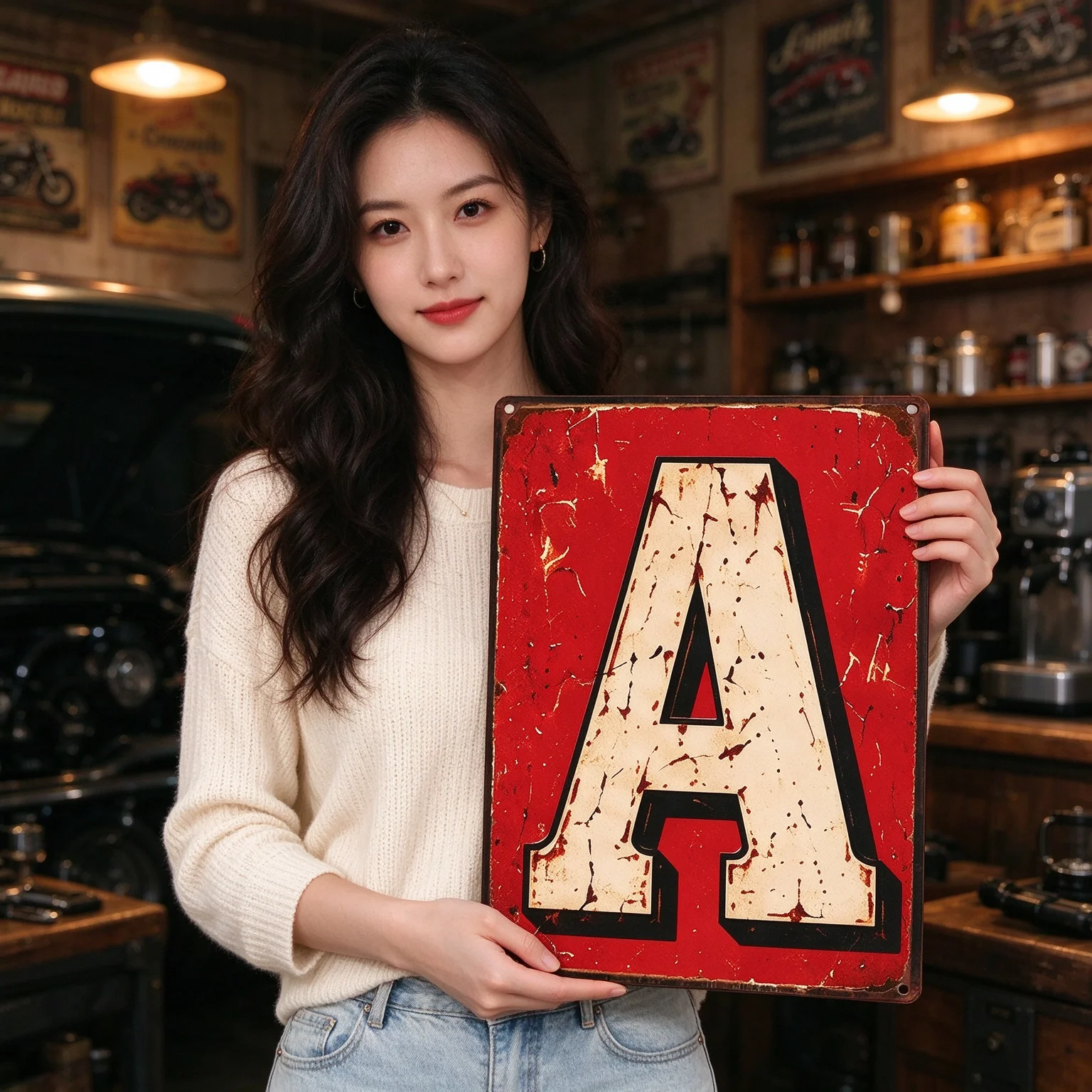 Personalized Letter Metal Sign Custom Gift 30X40 CM Alphabet vintage Painting