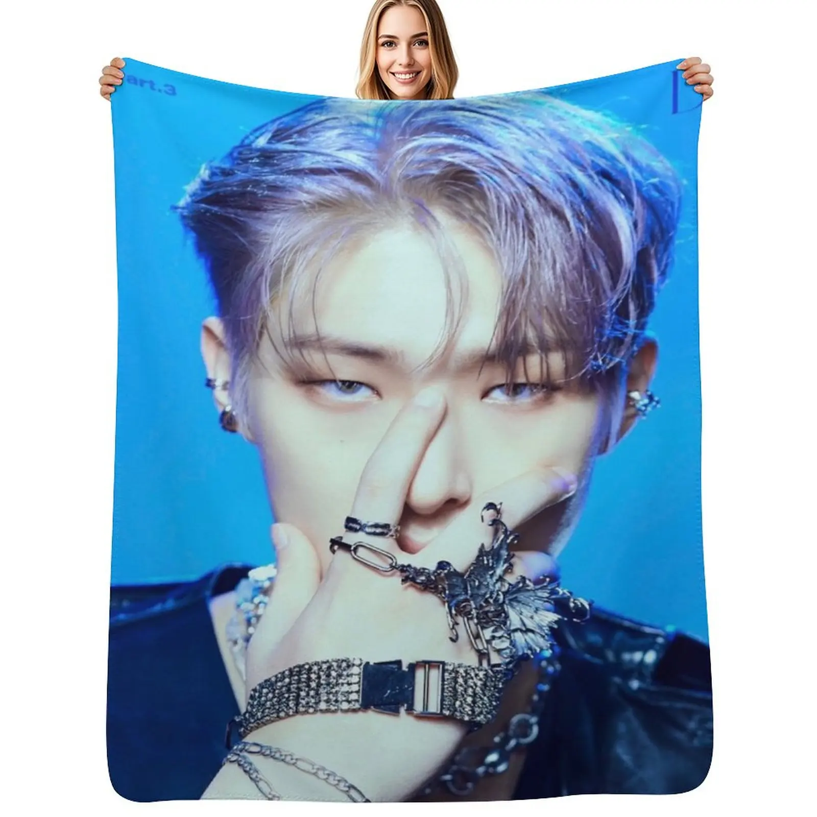 

Mingi ATEEZ Deja Vu Throw Blanket Soft Sherpa Fleece Warm Blanket for Winter