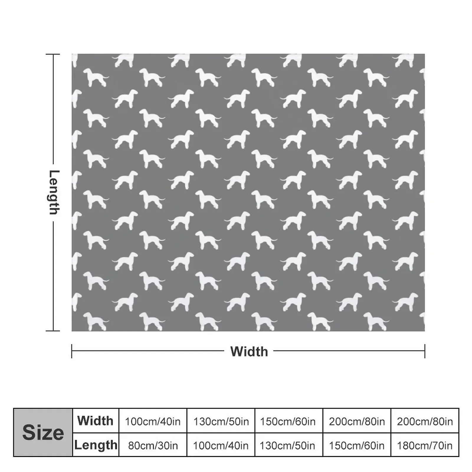 Bedlington Terrier Silhouette(s) Throw Blanket Retros Blankets Sofas Of Decoration Kid'S Blankets