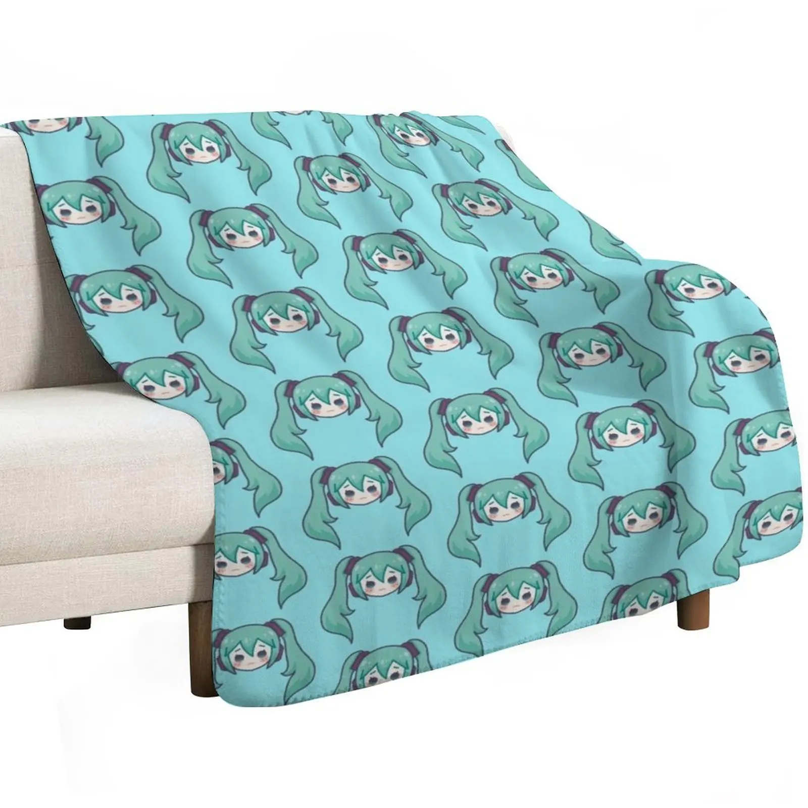 

Hastune Miku Chibi Throw Blanket Baby Shaggy Soft Plush Plaid Soft Beds Blankets