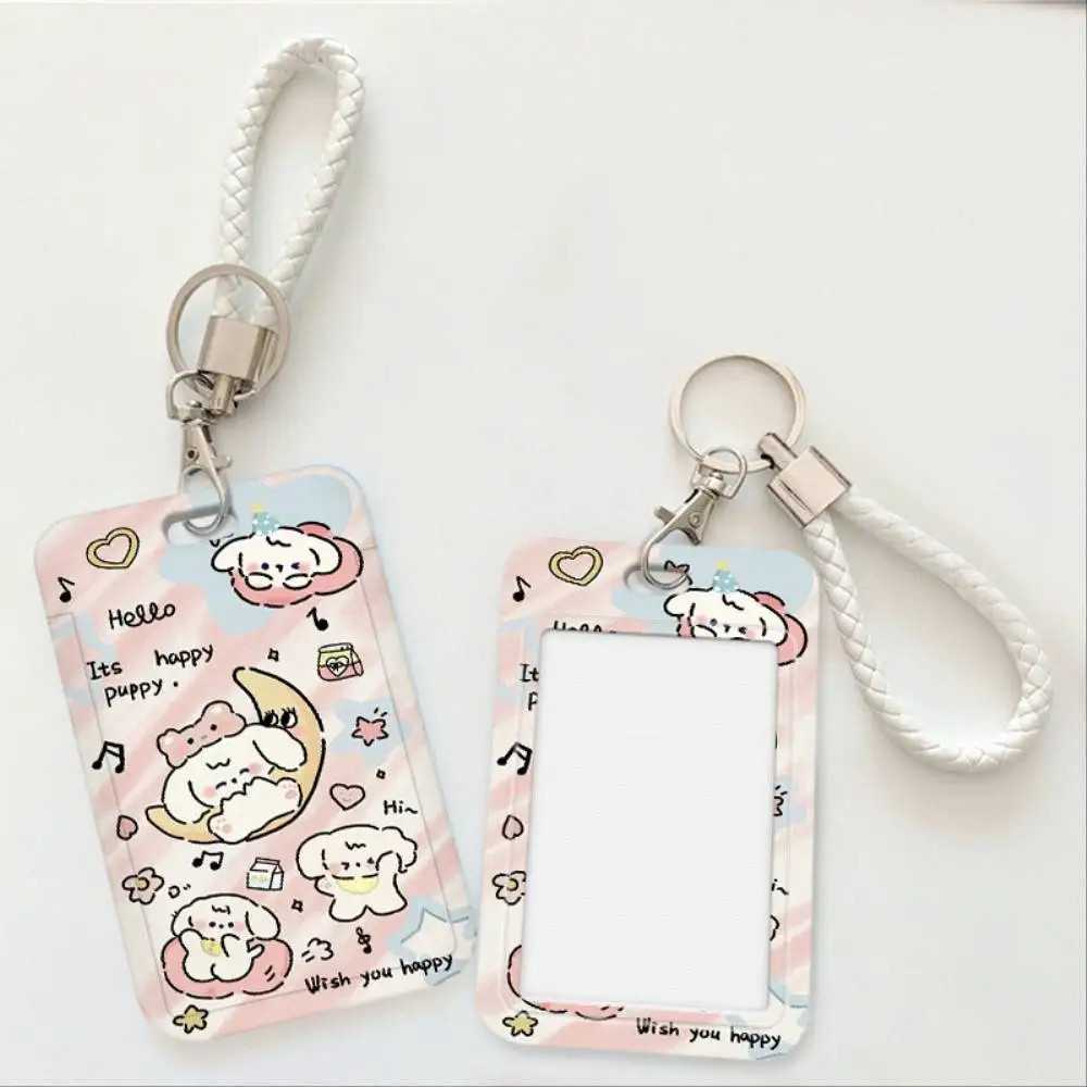 Joyful Puppy Days ID Card Holder White Plastic Shell For Medical Staff Student Employee ID Transit Bank Credit Card Holiday Gift