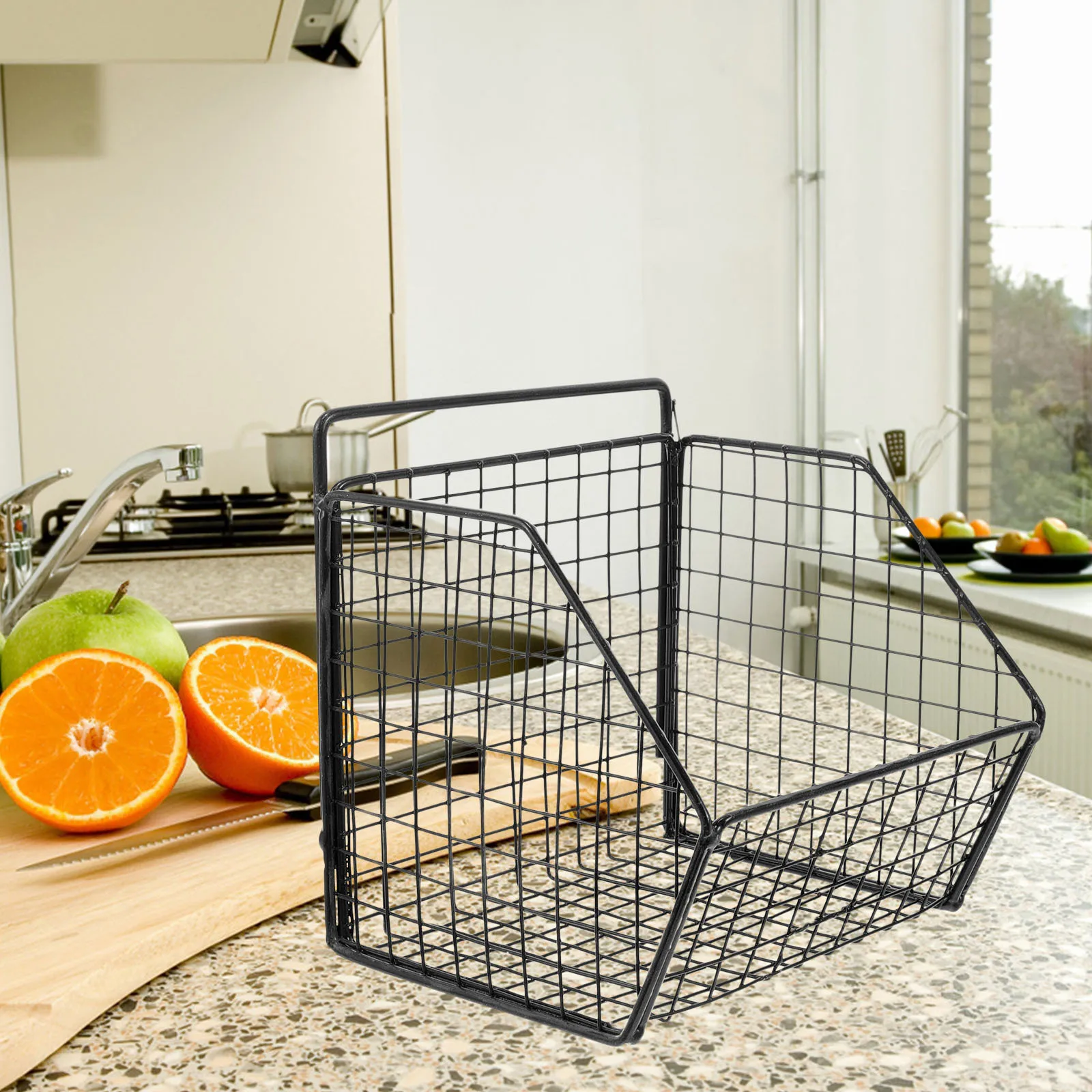 

1Set Kitchen Wire Basket Wall Mount Vegetable Fruit Basket Heavy Duty Storage Bin for Kitchen Wall Metal Baskets Organization