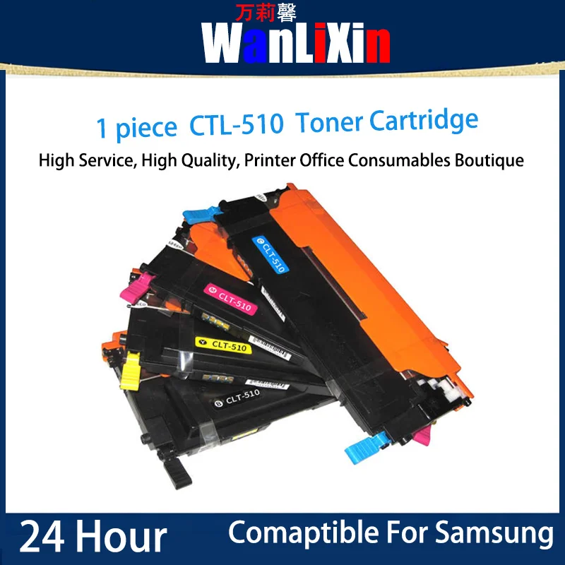 1piece CLT-K510S CLT-C510S Toner Cartridge Compatible For Samsung SL-C510/C510W/C513/C513W/C563FW/C563W Standard Capacity