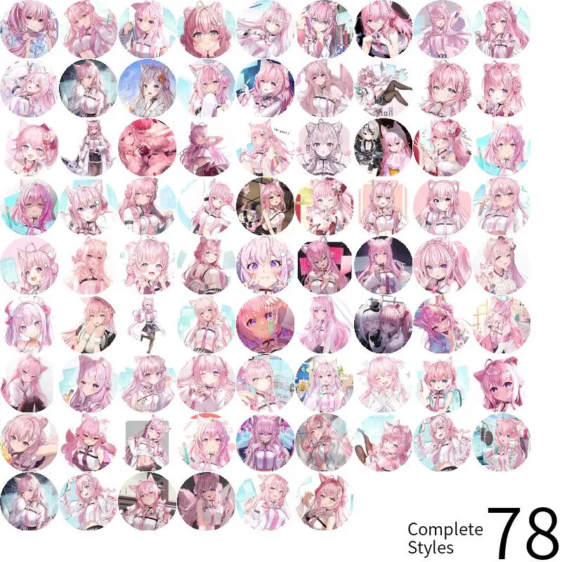 شارة الرسوم المتحركة أنيمي للزينة على ظهره ، بروش تأثيري ، على ظهره لتقوم بها بنفسك ، ملحقات مرساة ، Hakui Koyori ، YouTuber VTuber ، 58 مللي متر