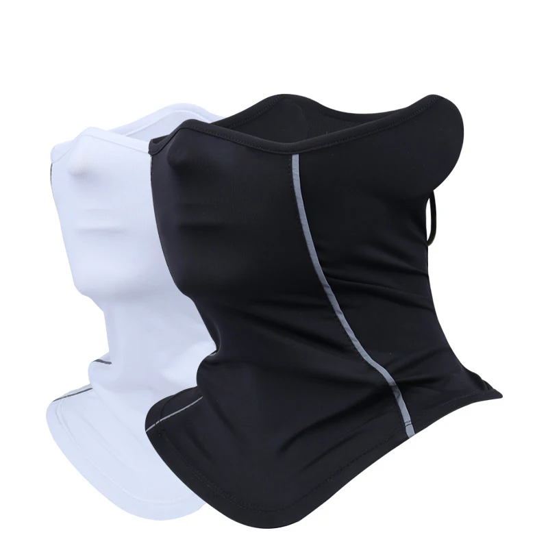 Reflektierende Nachtfahrmaske, Halbgesichtsmaske, Sommer-Eisseide, Sonnenschutz, staubdicht, Halskragen, Schal, Sport-Bandana, Sturmhaube für Männer und Frauen