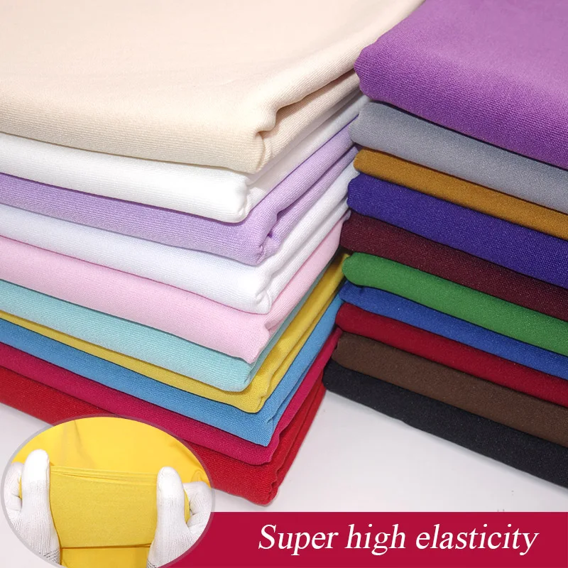 High Elastic Knitted Milk Silk Four-Sided Stretch Fabric for Dancewear Sportswear Summer T-shirt Dress HandMade