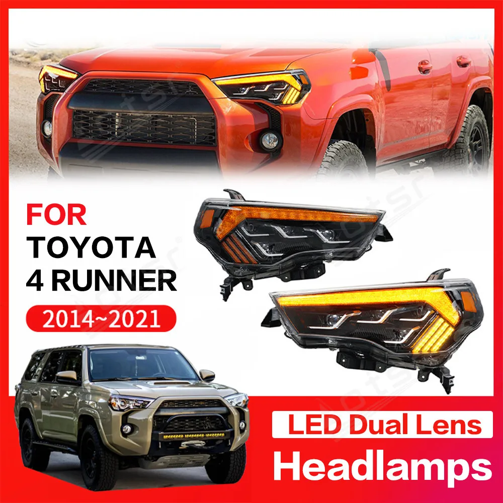 For Toyota 4 Runner 2014-2021 Front Headlamp Headlight Modification DRL Lights Car Accessory LED  Dual Lens Auto Light Assembly