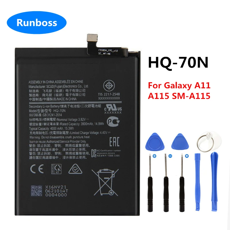 

HQ-70N 4000mAh новый высококачественный запасной аккумулятор для Samsung Galaxy A11 A115 мобильный телефон