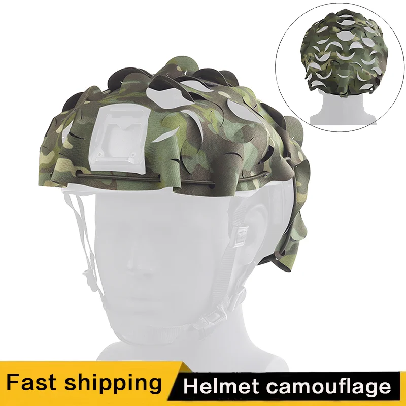 Tactical helmet cover protector, helmet camouflage net, hunting paintball shooting helmet accessories