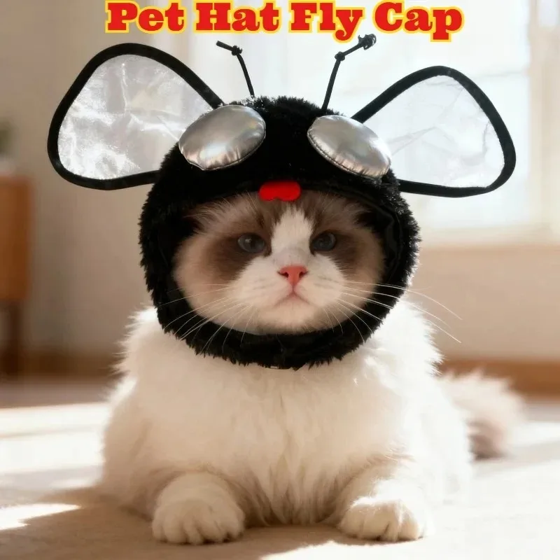 

Pet Hat Fly Cap Cats Dogs Funny Costume Cute Animal Headwear Dress Up Party Photo Props Small Medium Pets Halloween Cosplay