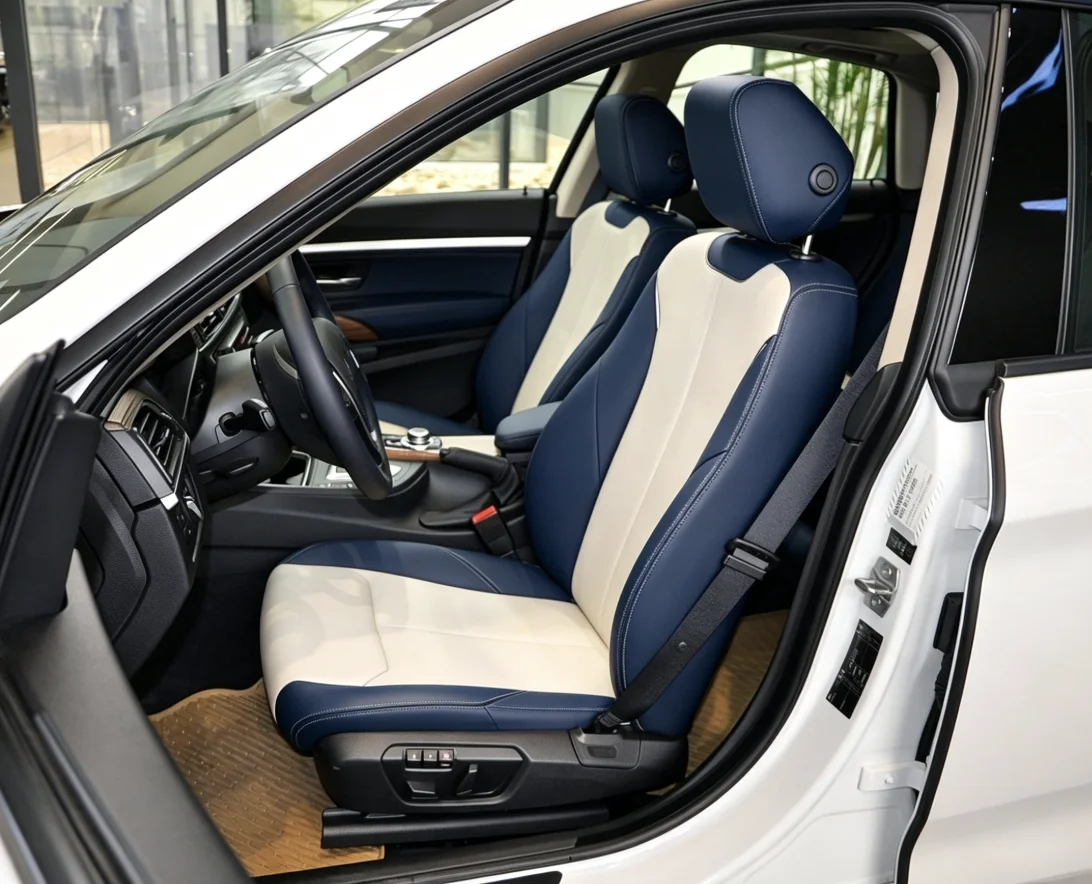 Für BMW F30 2013~2017 Maßgefertigte Autositzbezüge Luxuriöses Nappaleder 100% Passgenau Innenraumzubehör 360 ° Vollständige Abdeckung – Detail 5