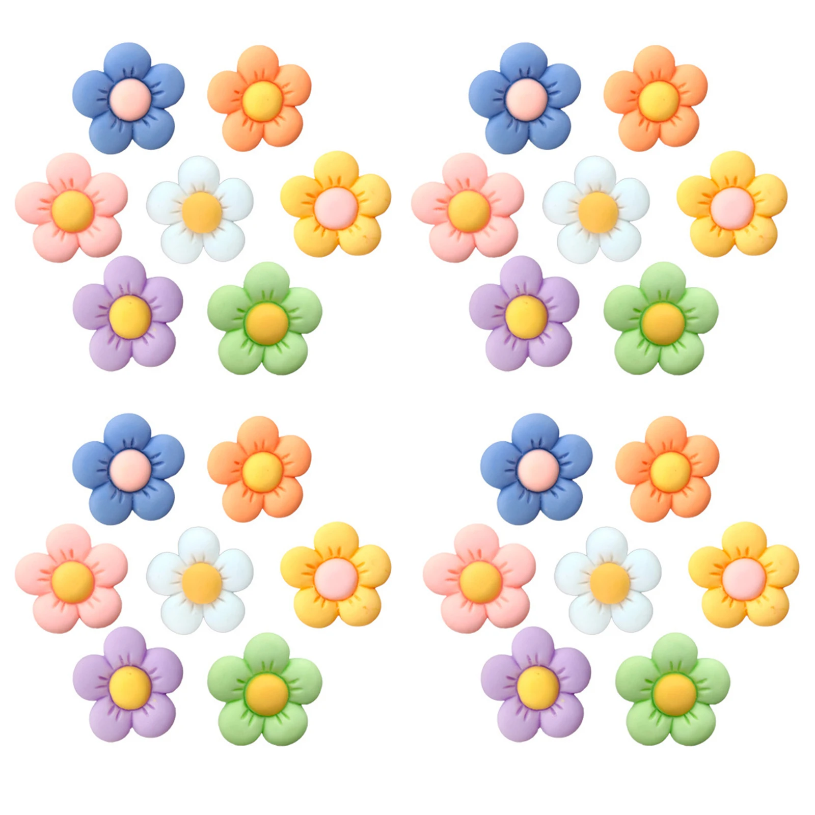 7/14/28Pcs Colorful Flowers Series Shoe Charms For DIY Premium Quality Charms Shoe Decoration Accessories Bubble Slides Sandals