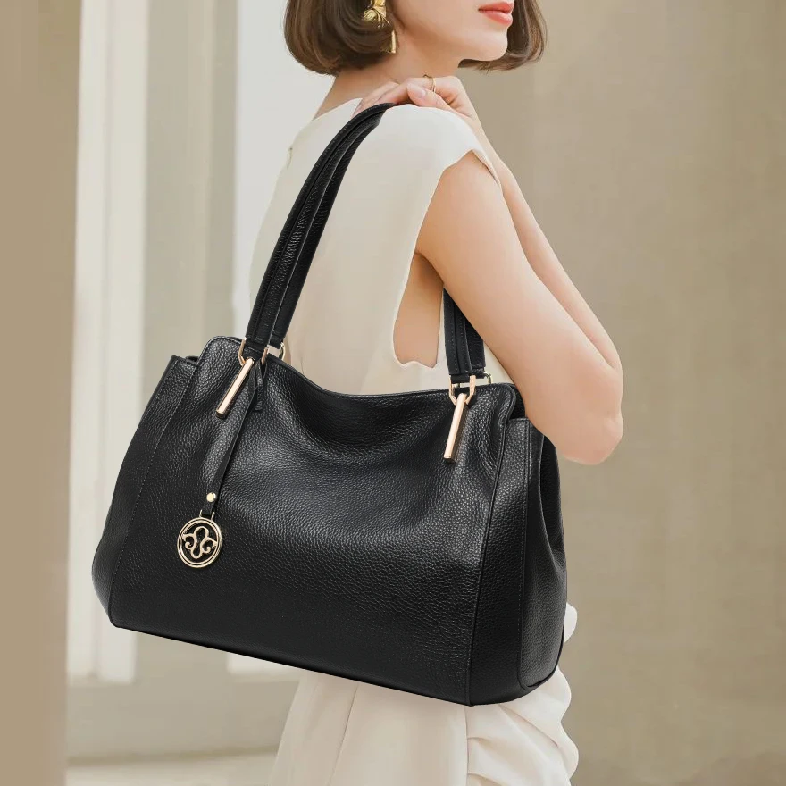 

2026 New Style Large Capacity Genuine Leather Women's Bag, Top-grain Leather Single Shoulder Bag, Fashion Handbag for Ladies