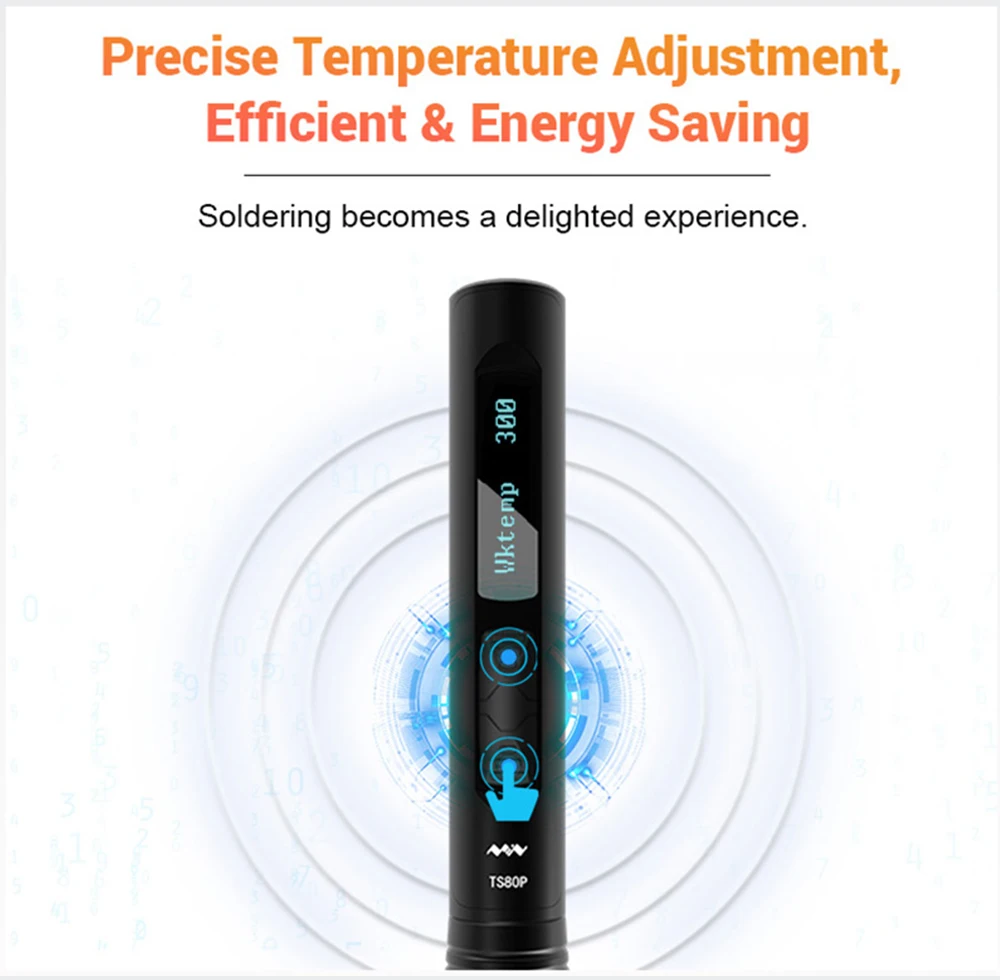 Original TS80 TS80P Electronic Soldering Iron Adjustable Temperature Programmable Portable Digital Display Tin Soldering Tools