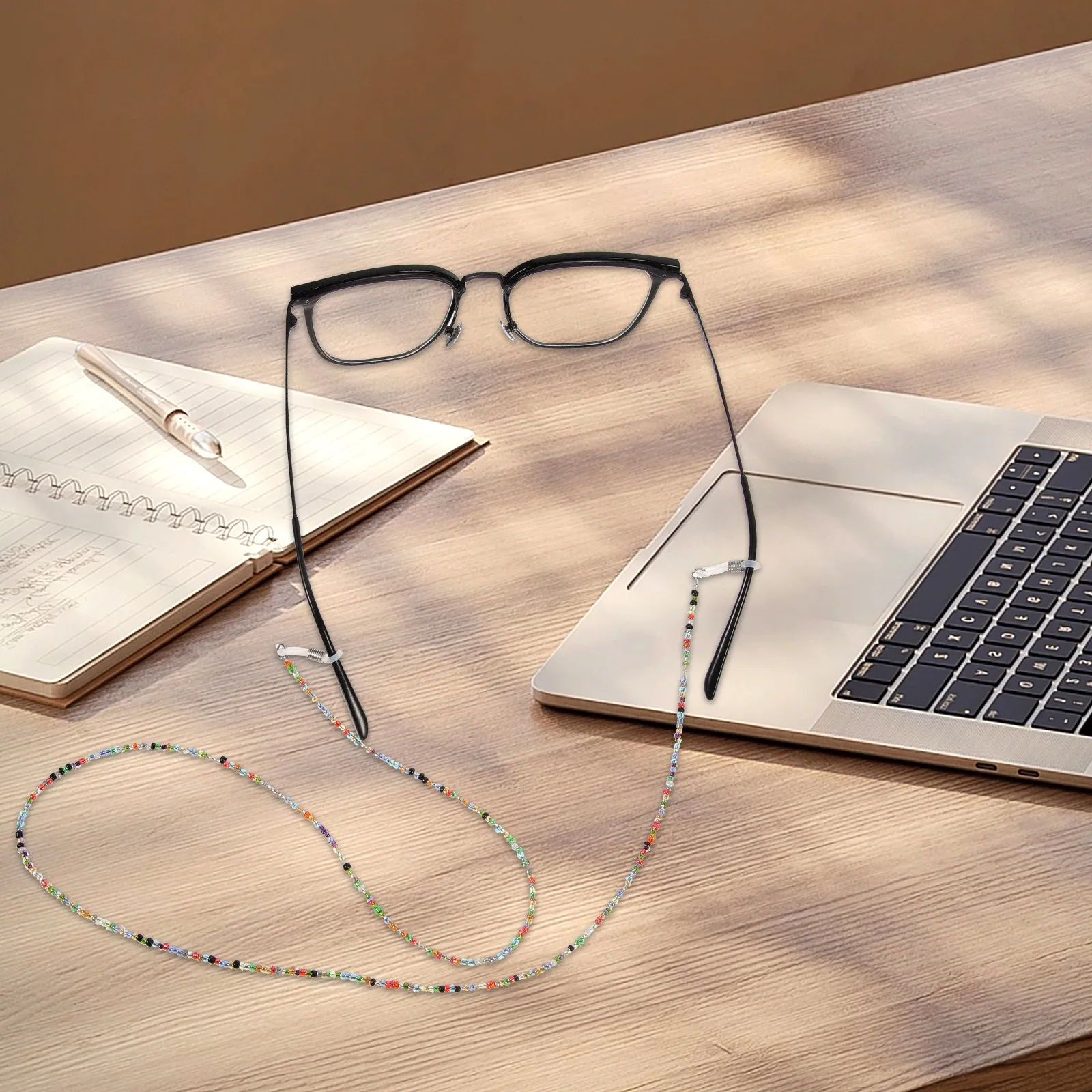 2Pcs Eyeglass Lanyard for Sports Glasses Strap Anti- Holder Lightweight Compact Acrylic Rope Chain for Travel Work
