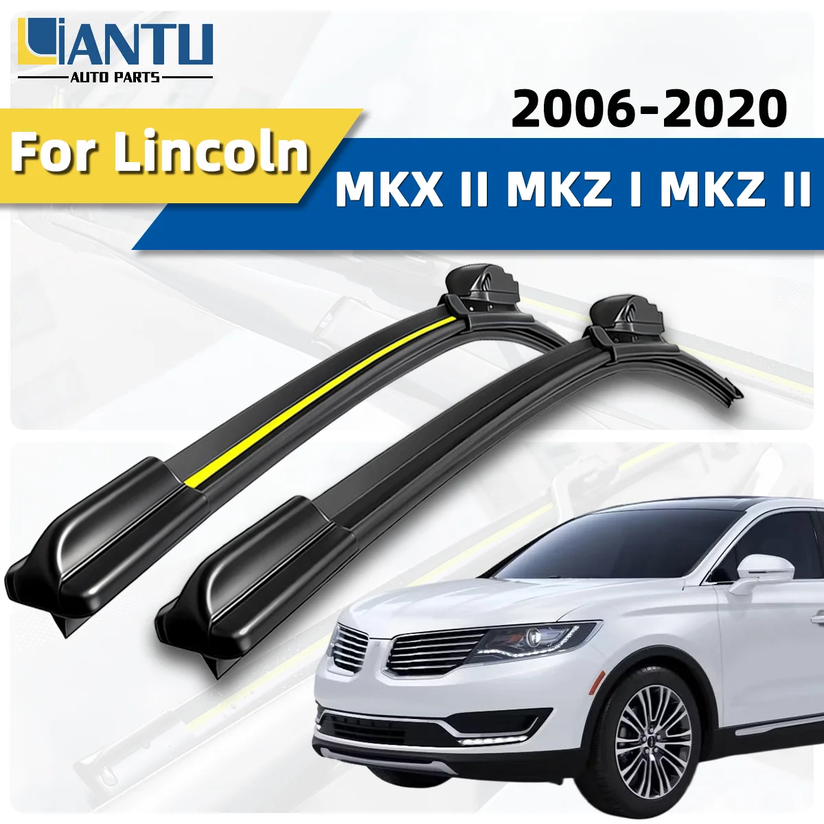 2pcs Front Windshield Wiper Fit For Lincoln MKX II MKZ I MKZ II 2006-2020 Car Wipers Blade Premium Accessorie Quiet Operation