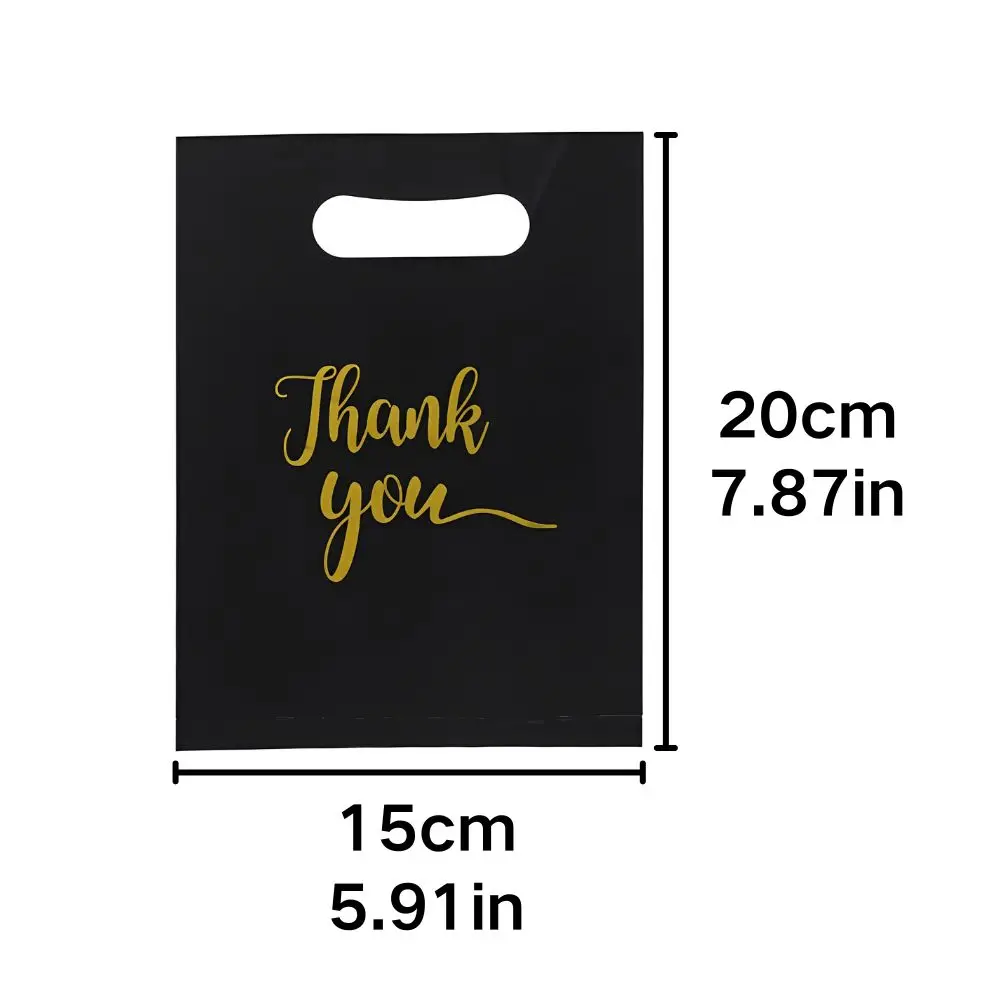 20pcs Thank You Plastic Shopping Bags, Pink/Black/White Die Cut Handle Merchandise Bags for Small Business, Boutique, Retail, Party Favors, Gifts, Goodies, Jewelry, Clothing, Cosmetics, Reusable & Disposable Gift Bags, Bulk Pack YMY