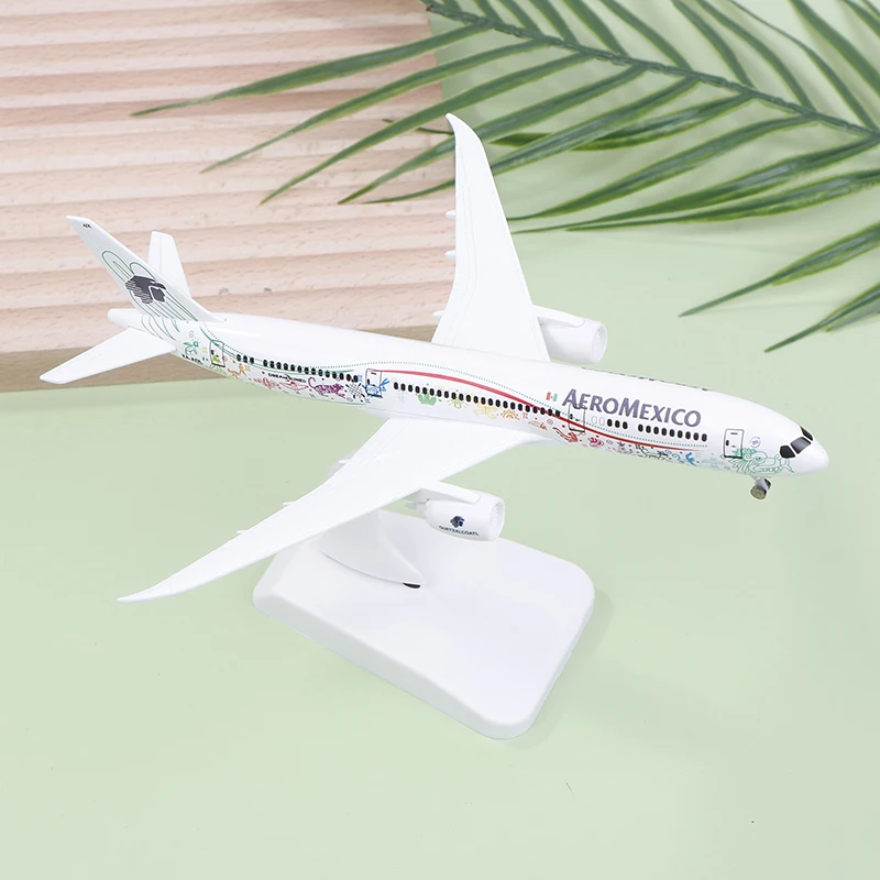 20cm Mexican Air AEROMEXICO Airlines Boeing 787 B787 Airways Alloy Metal Airplane Model Diecast Plane Model Wheels Aircraft