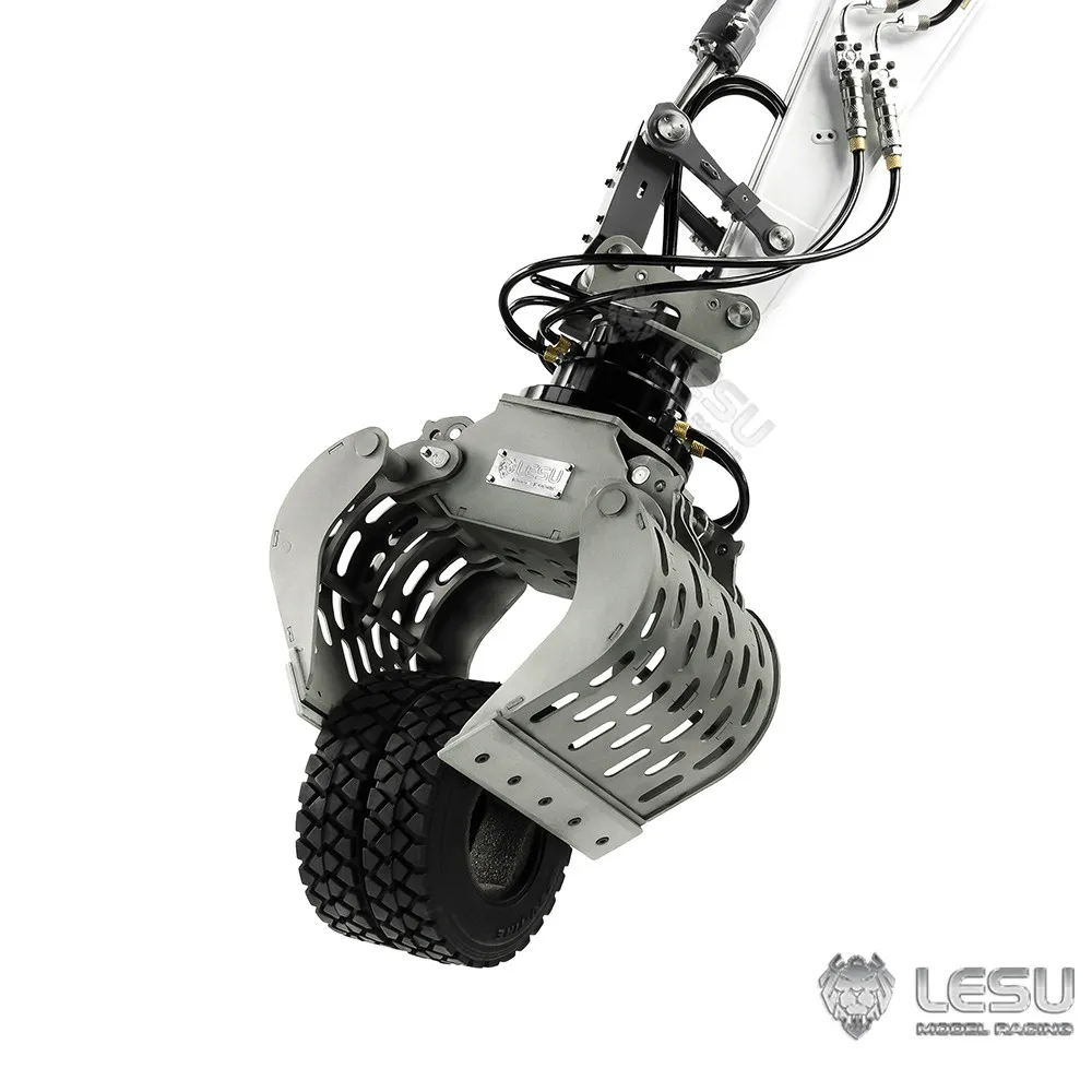 Mechanische Greifzange Lesu für 1/14 Hydraulik-Modellbaufahrzeuge, Vollmetall, neuer Baggeraufsatz AT-C0033-B – Detail 2