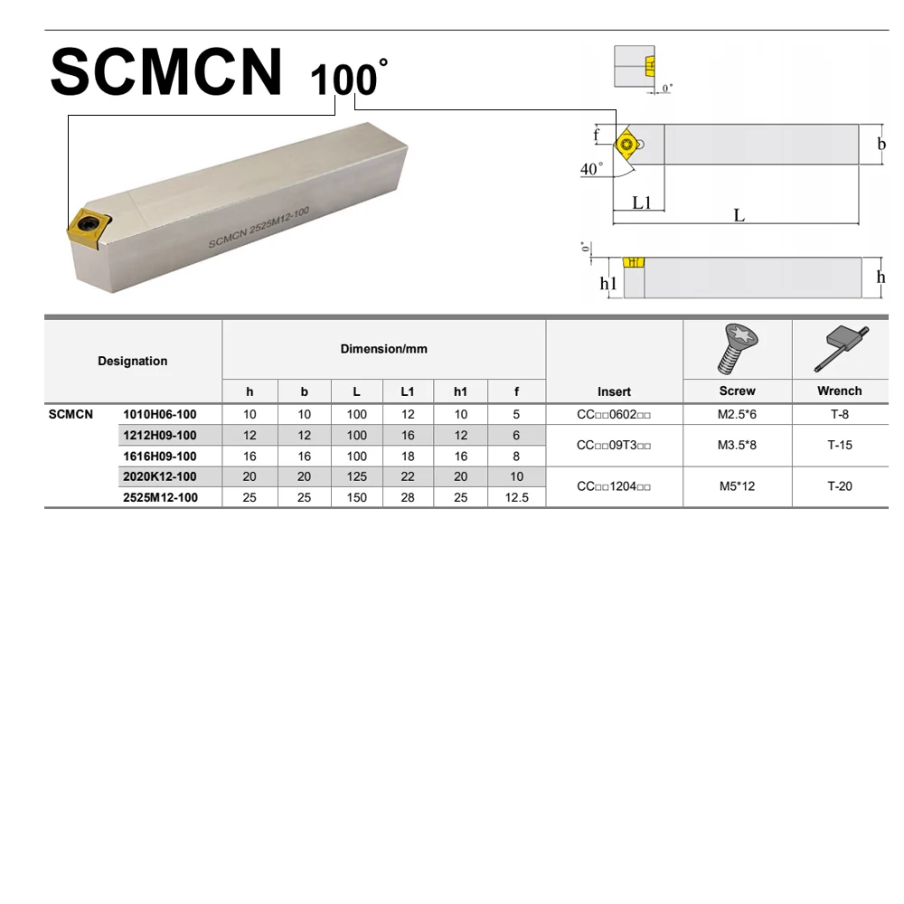SCMCN1010H06 SCMCN1212H09 SCMCN1616H09 SCMCN2020K12 SCMCN2525M12 SCMCN фреза токарного станка держатель инструмента CCMT09T304 вставки