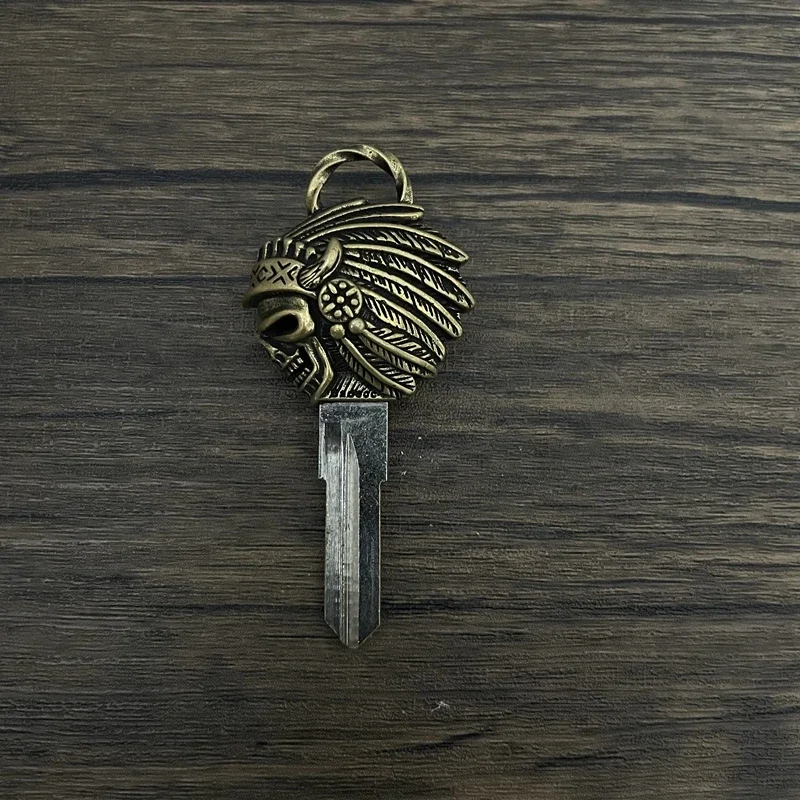 Motorcycle Custom Blank Key Embryo Uncut Bladefor Indian Scout 2013-2023 Metal Key Head Indian Skull Style