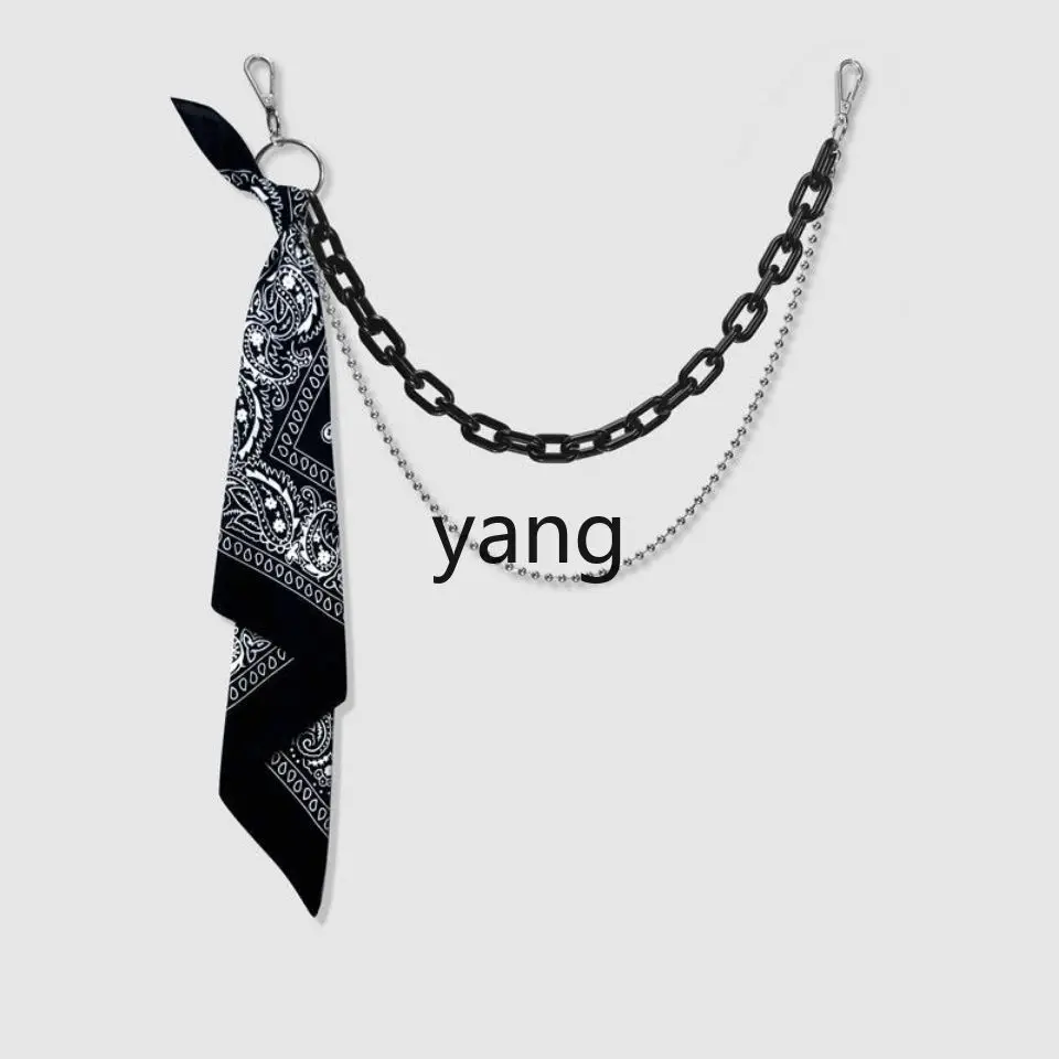 LMM High Street Accessories Resin Pants Chain Square Towel Men's Metal Waist Chain Women's Cashew Nut